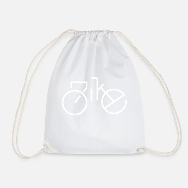 Bike Bicycle Word Game - Drawstring Bag - white