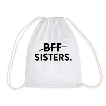 bff sisters - Drawstring Bag - white - Front