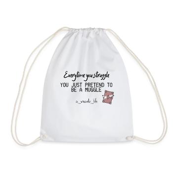 you struggle, muggle? - Drawstring Bag - white - Front