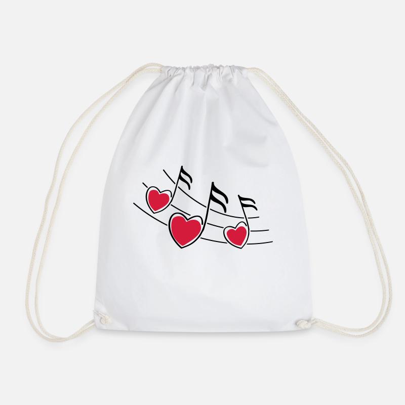 music hearts notes - Turnbeutel - Weiß