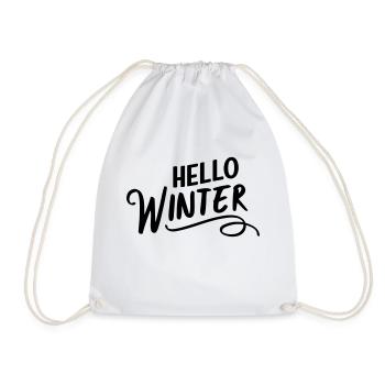 Hello Winter - Drawstring Bag - white - Front