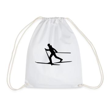 ski fahrer silhouette - Turnbeutel - Weiß - Vorne