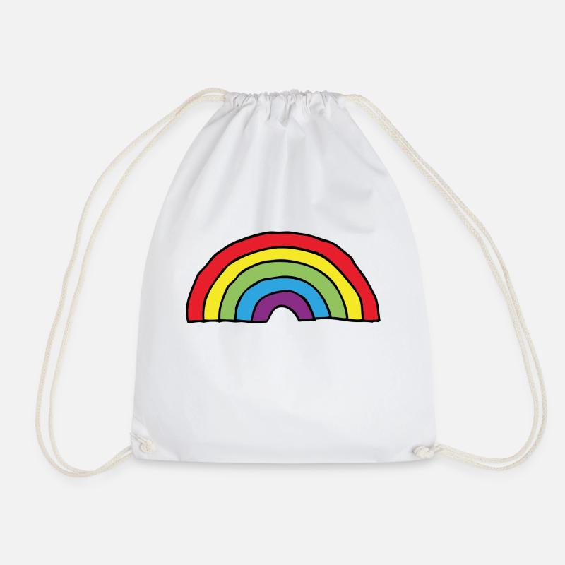 Regenbogen - Turnbeutel - Weiß