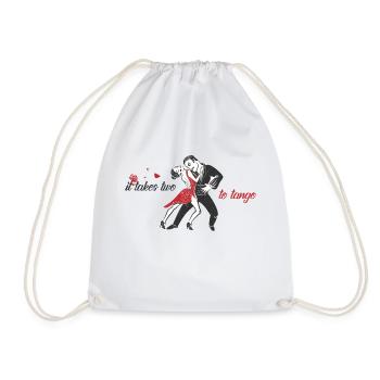 Tango dance motif Tango dancers - Drawstring Bag - white - Front