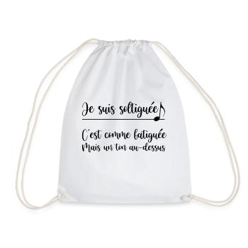 Je suis soltiguée c'est comme fatiguée mais un ton - Sac de sport léger - blanc - Devant