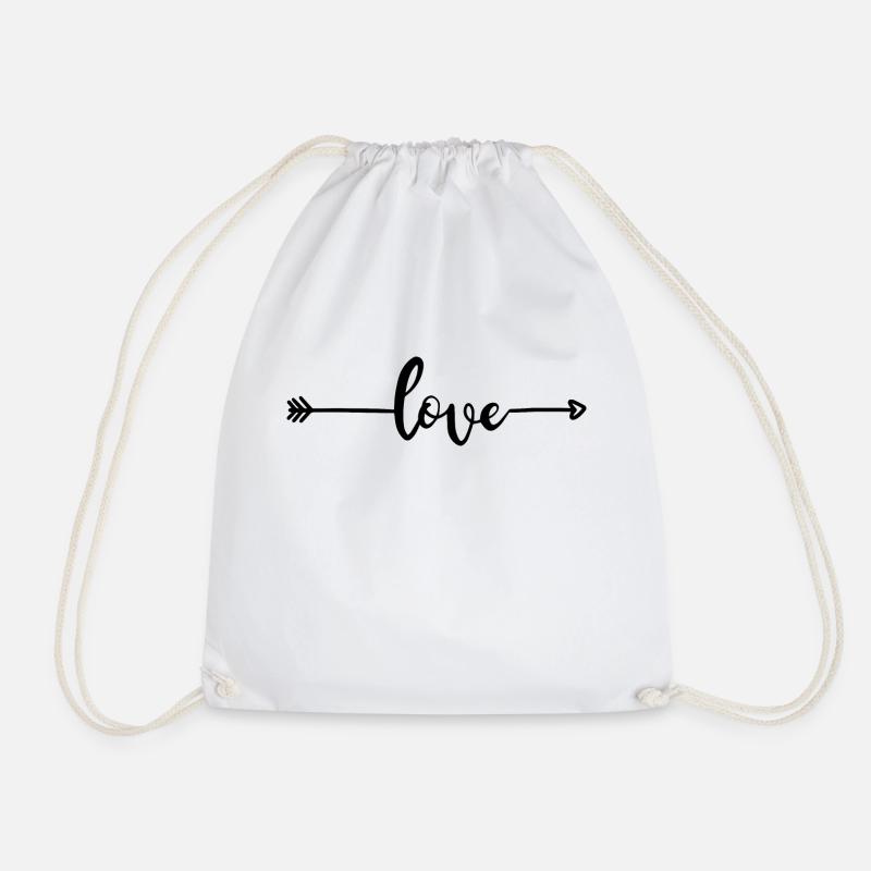 Love Design - Drawstring Bag - white