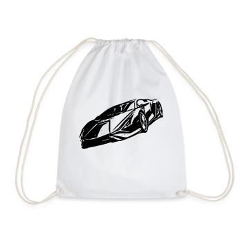 Sports Car Vector Graphics - Drawstring Bag - white - Front