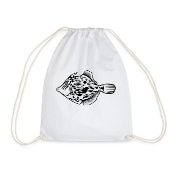 File fish outline by Scuba.Style - Drawstring Bag - white - Front
