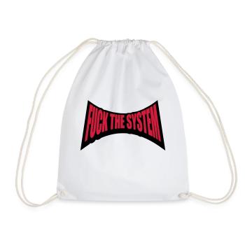 Punk fuck the system - Drawstring Bag - white - Front