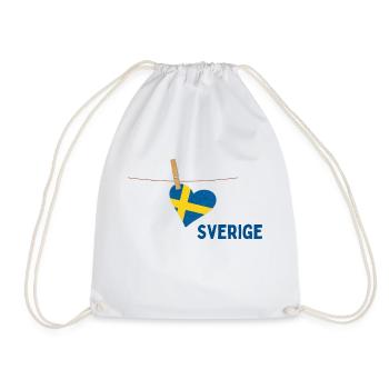 Herz Sverige - Turnbeutel - Weiß - Vorne