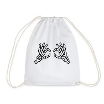 Regardez à travers les yeux du trou du squelette - Sac de sport léger - blanc - Devant
