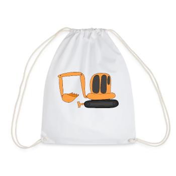Excavator - Drawstring Bag - white - Front