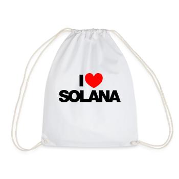 I love SOLANA (black) - Turnbeutel - Weiß - Vorne
