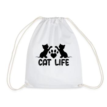 Vie de chat - Les chats vivent - Sac de sport léger - blanc - Devant