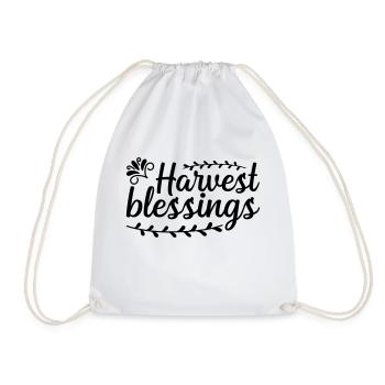 13 harvest blessings - Drawstring Bag - white - Front