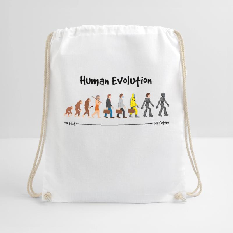 Evolution a robotic future Drawstring Bag