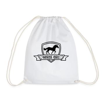 horse girl quote saying - Drawstring Bag - white - Front
