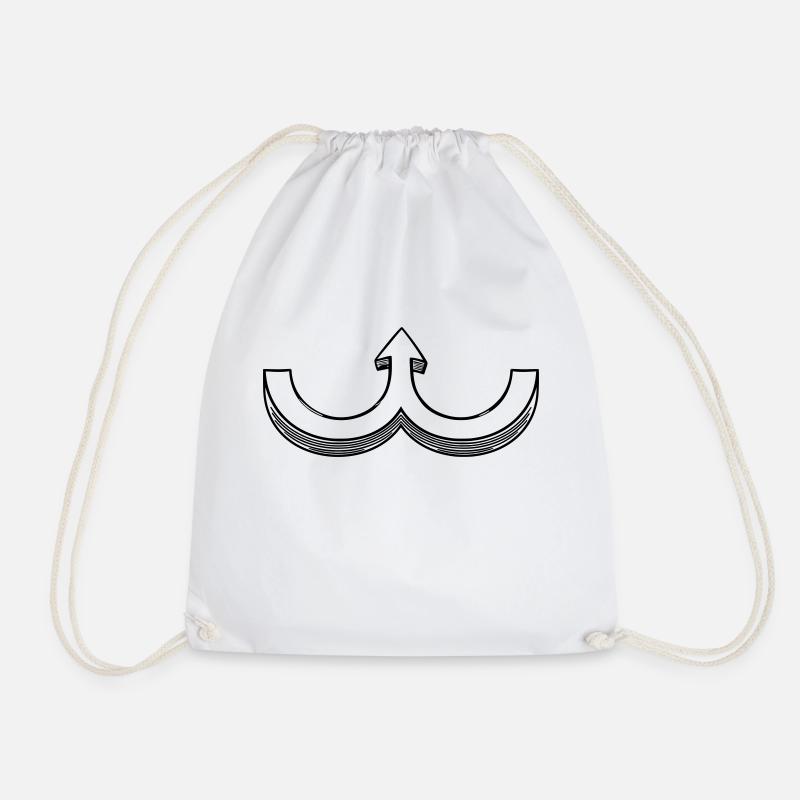 Double arrow top - Drawstring Bag - white