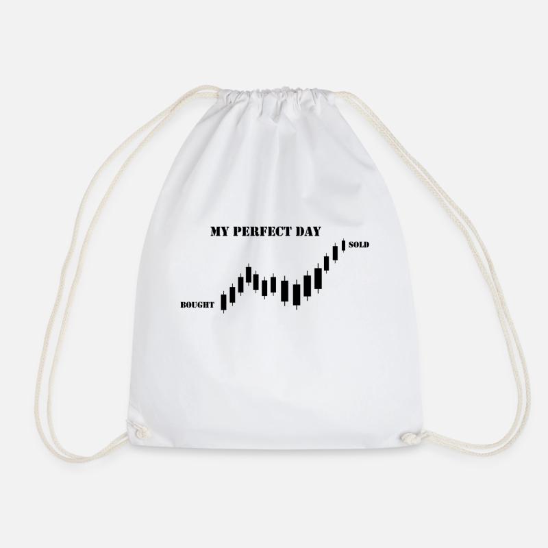 Bitcoin Trading Crypto Stocks - Drawstring Bag - white