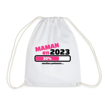 maman en 2023 veuillez patienter - Sac de sport léger - blanc - Devant
