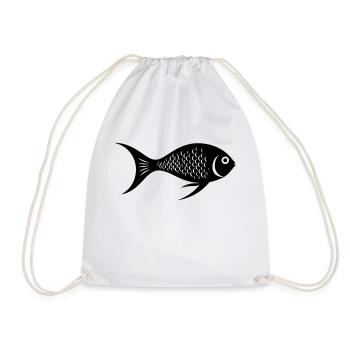 Süßer Fisch schwimmt im Meer - Illustration - Turnbeutel - Weiß - Vorne