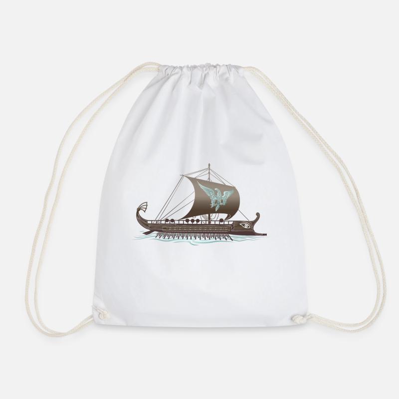 Ship old Roman Trireme - Turnbeutel - Weiß