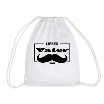 Lieben Vatertag Schnauzbart - Vatertags Geschenk - Turnbeutel - Weiß - Vorne