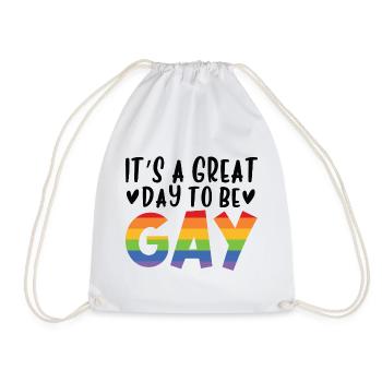 It's A Great Day To Be Gay - Turnbeutel - Weiß - Vorne