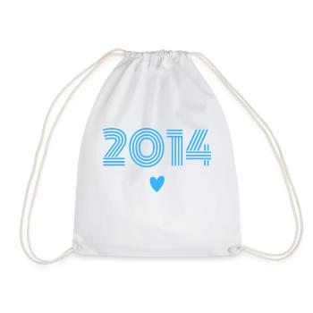 Born in 2014 boy - Drawstring Bag - white - Front