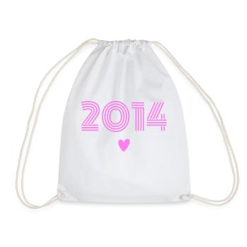Born in 2014 daughter - Drawstring Bag - white - Front