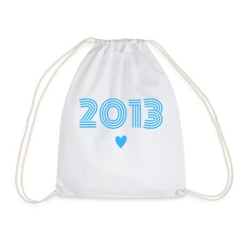 Born in 2013 boy - Drawstring Bag - white - Front