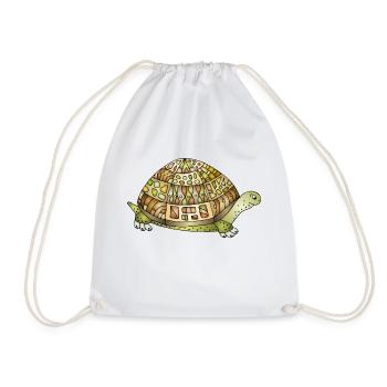 Tortoise - Drawstring Bag - white - Front