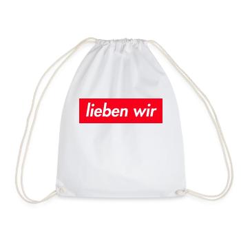lieben wir spruch geschenk shirt - Turnbeutel - Weiß - Vorne