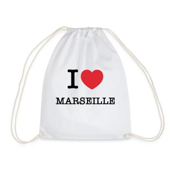 Ich liebe Marseille | Marseille | I Herz Marseille - Turnbeutel - Weiß - Vorne
