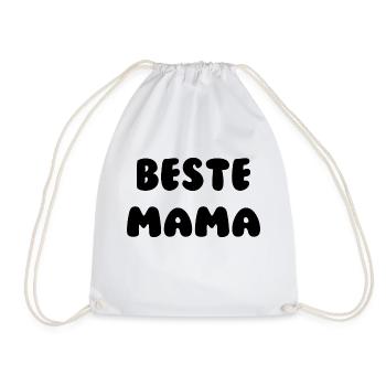 Beste Mama Schwarz - Turnbeutel - Weiß - Vorne
