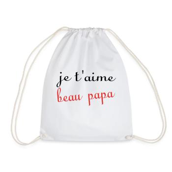 I love you stepdad - Drawstring Bag - white - Front