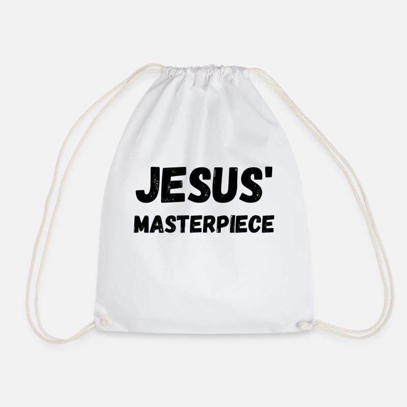 Jesus' masterpiece - Drawstring Bag - white