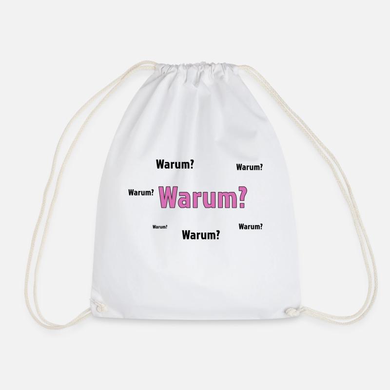Why? - Drawstring Bag - white
