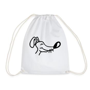 Dog Face Small Happy Puppy Pet - Drawstring Bag - white - Front