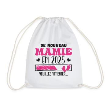 Pregnancy Grandma Again Granny 2025 - Drawstring Bag - white - Front