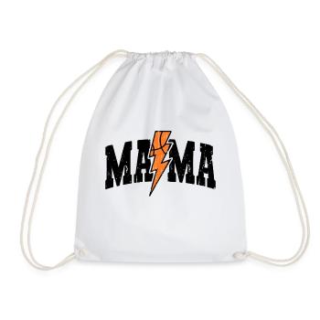 Basketball Mama Lightning Bolt Design - Drawstring Bag - white - Front
