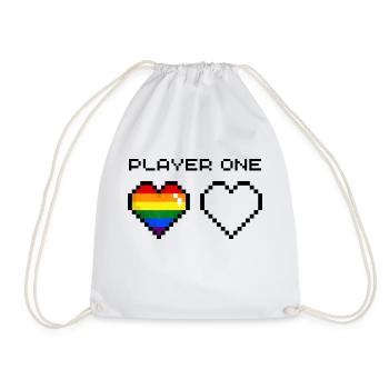 Player One Rainbow - Drawstring Bag - white - Front