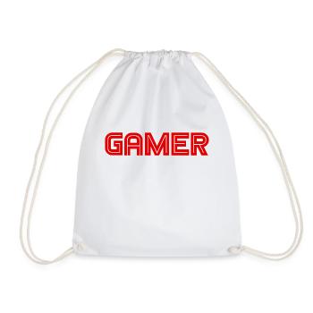 Gamer - Games - PC - Computerspiele - Turnbeutel - Weiß - Vorne