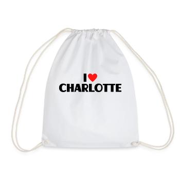 J’aime Charlotte Coeur Graphique Nom Cadeau - Sac de sport léger - blanc - Devant