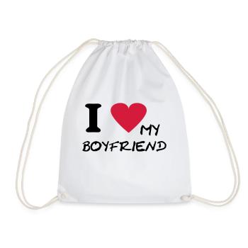 i love my boyfriend - Turnbeutel - Weiß - Vorne