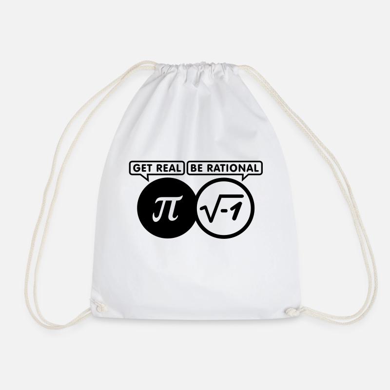 get real - be rational (1c) - Drawstring Bag - white
