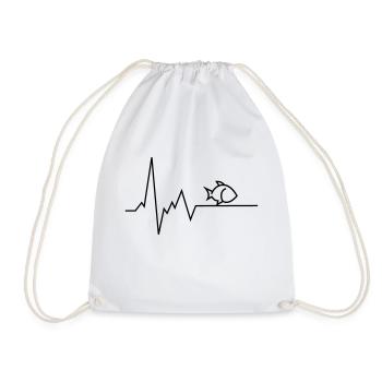 poisson battement de coeur - Sac de sport léger - blanc - Devant