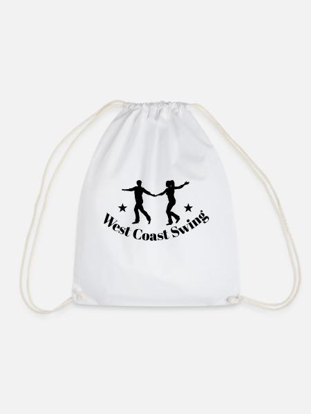 West Coast swing WCS westie dancing gift dance - Drawstring Bag - white