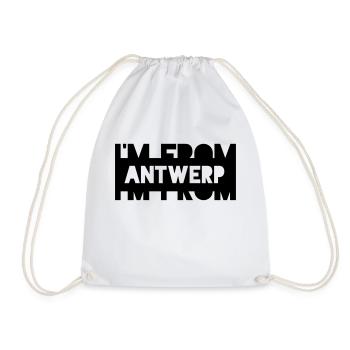 From Antwerp - Drawstring Bag - white - Front