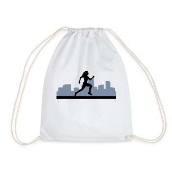 coureuse, courir, running, run - Sac de sport léger - blanc - Devant